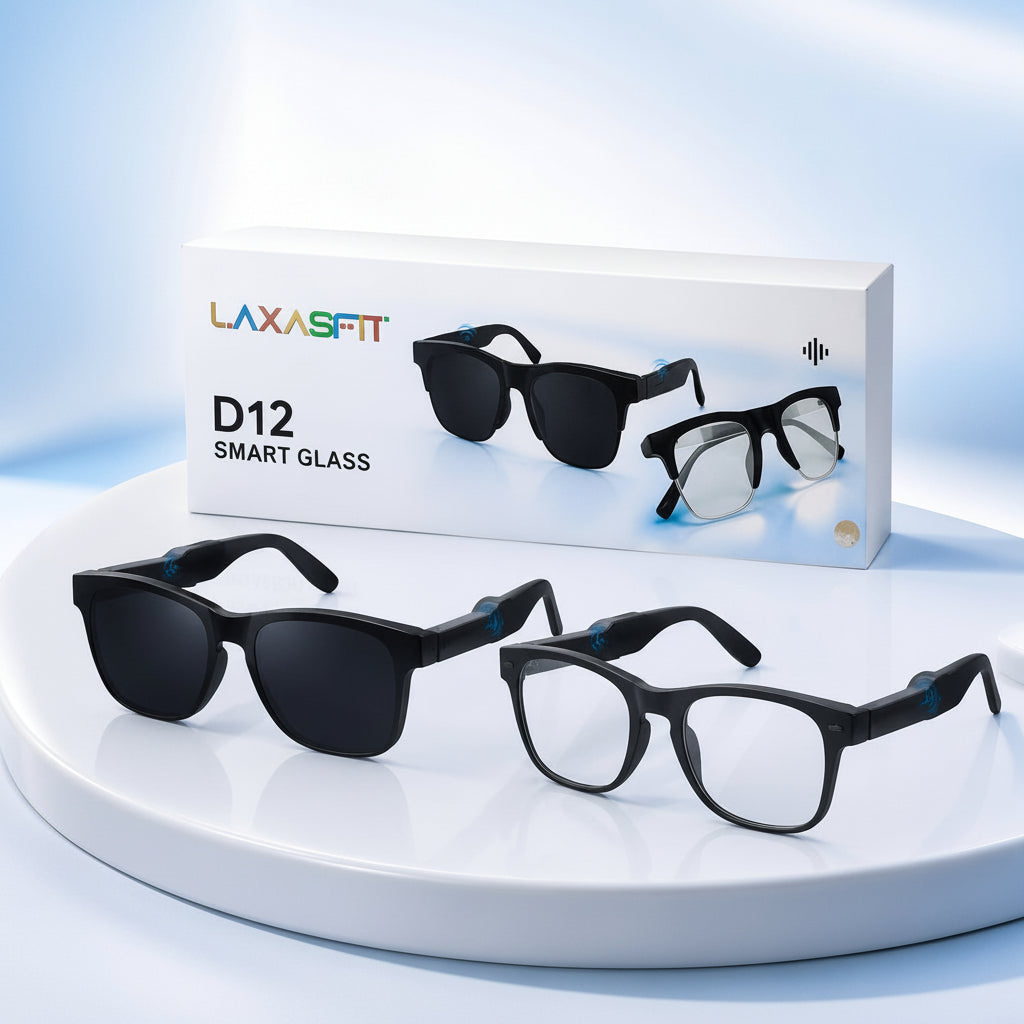 LAXASFIT D12 Smart Bluetooth Glasses | Wireless Calling & Music Smart Eyewear